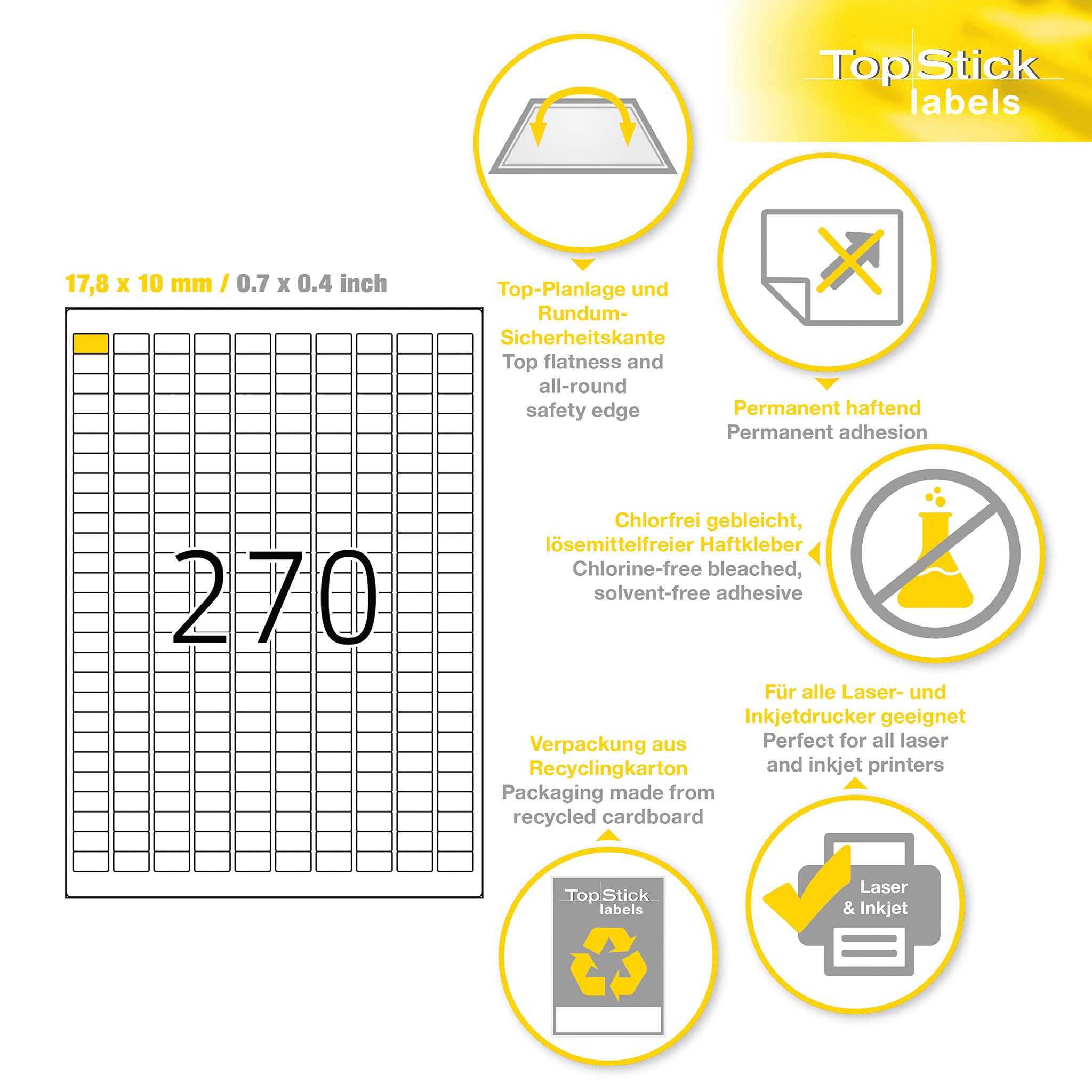 Carta Adesiva A4 Per Stampante - 40 Fogli Autoadesivi, Stampabile Laser E Getto D'Inchiostro, Ideale Per Etichette - Foto 4