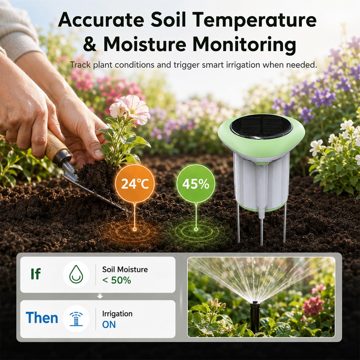 SENCKIT Sensore di umidità del suolo Wi-Fi con temperatura del suolo, app