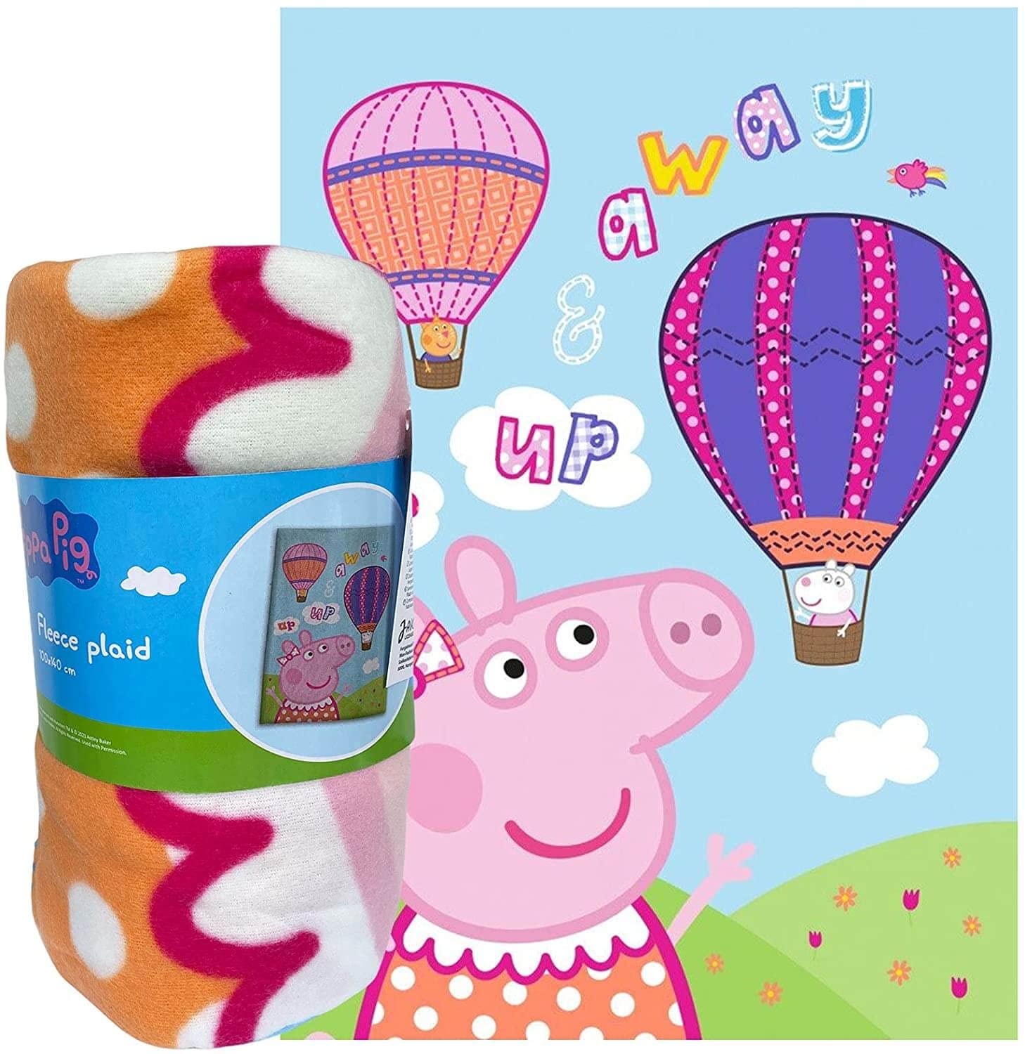Peppa Pig Coperta In Pile Morbida 100x150 Cm - Ufficiale, Rosa, Con Peppa E Suzy, Lavabile