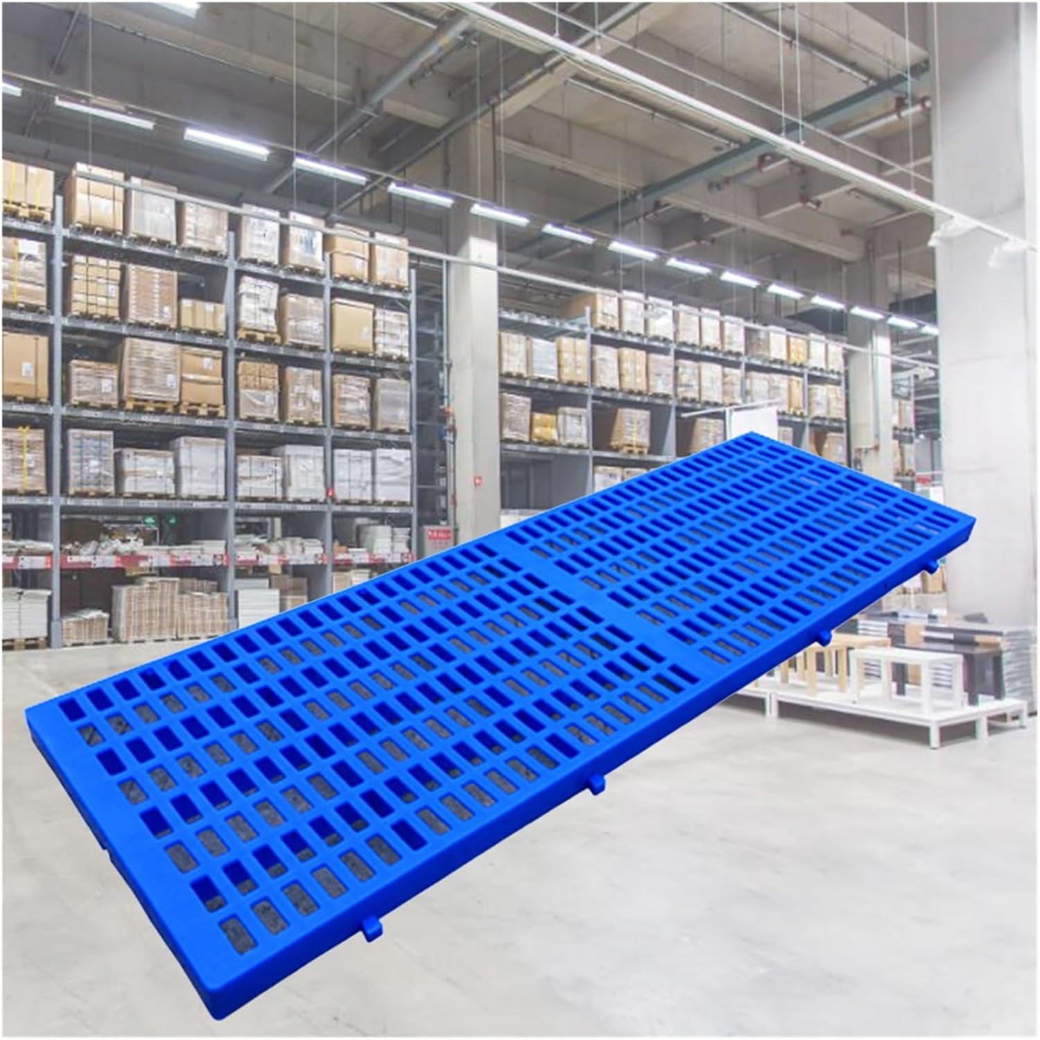 WIGING Plastic Pallet, Ventilation Grid Floor Mat, Thicken Moisture-Proof Storage Pad, Interlocking Nestable Shipping Pallet for Storehouse Pet Supermarket (Size : 90x30x3cm/2.95x0.98x0.1ft)