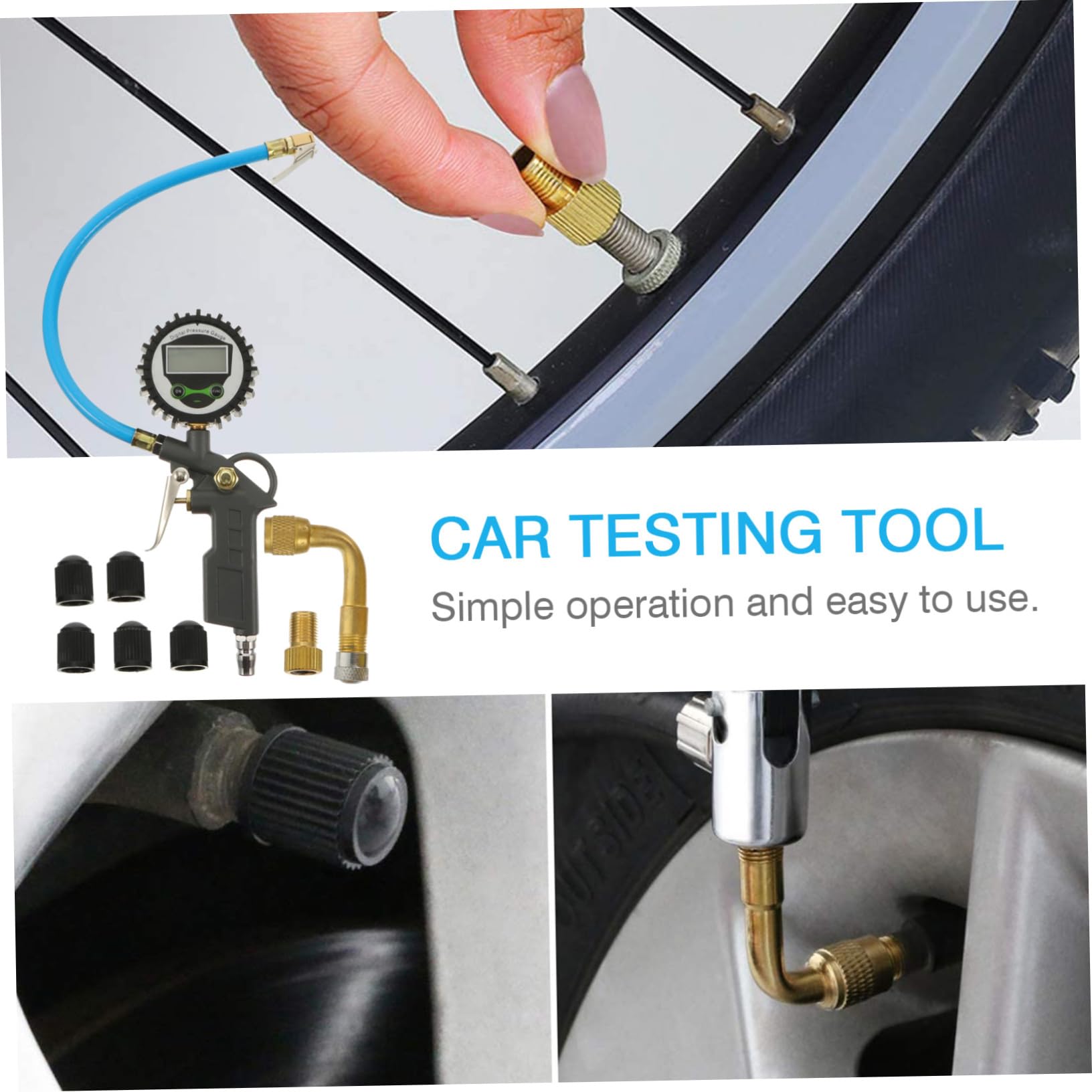 TOPBATHY Manomètre Numérique en Alliage D'aluminium pour Voiture de Pression des Pneus Jauge Mesure Précise, Léger et Portable