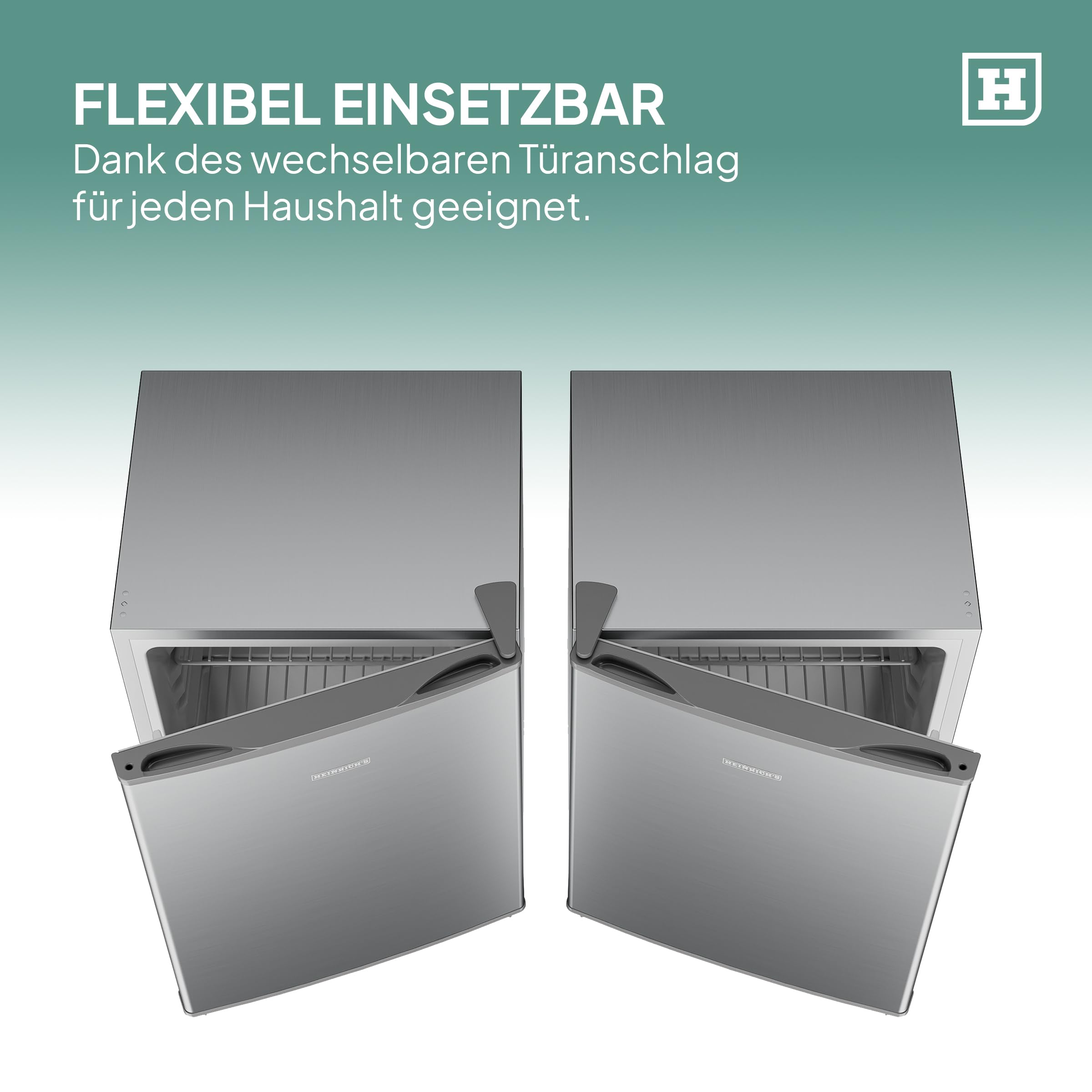 Heinrich´s Getränkekühlschrank 58L,klein, Mini-Kühlschrank für Dosen, Flaschen, Snacks, modernes Design, Tisch-Kühlschrank, leise:39dB geeignet für Büro, Camping, Garten, Outdoor, Hotels, Schlafzimmer
