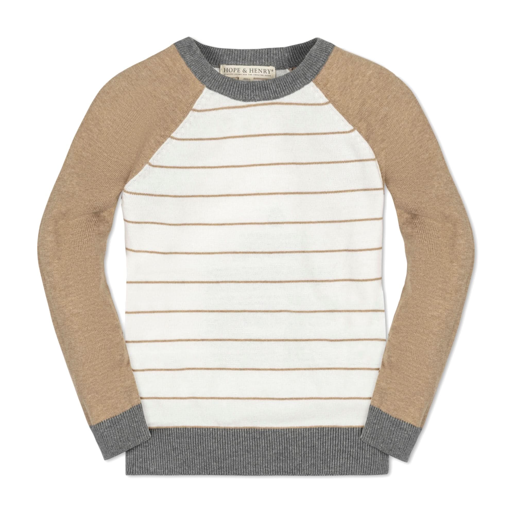 Hope &amp; Henry Boys' Long Sleeve Crew Neck Pullover Sweater