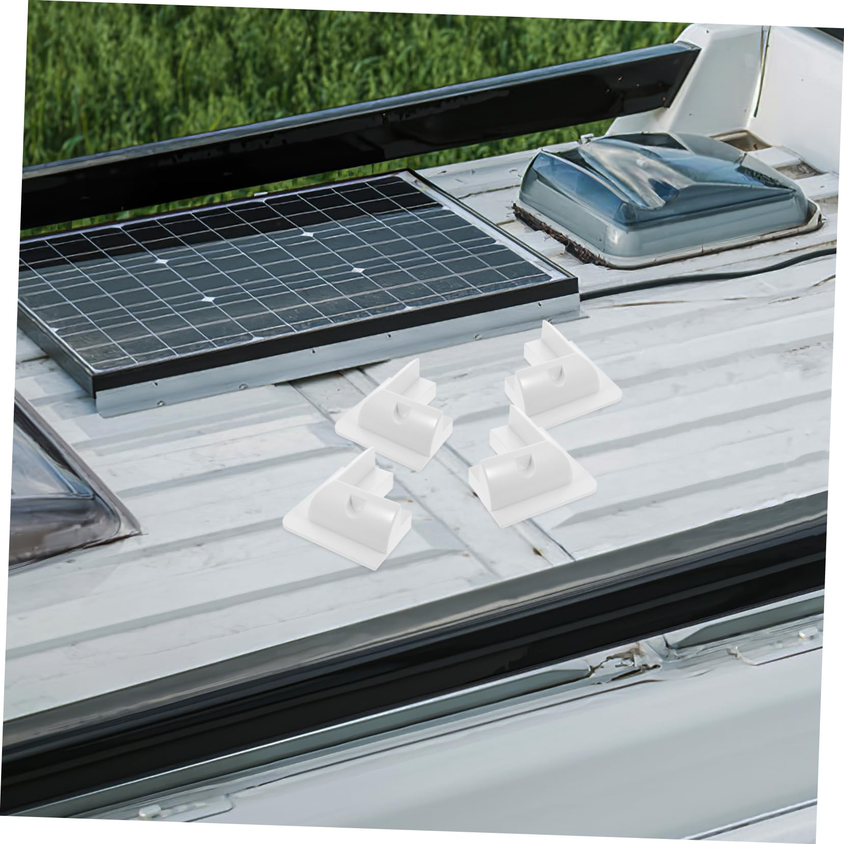 1juego Soporte Para Panel Solar Rv Soporte De Instalación De Montaje Sin Perforación Estructura De Aireación Para Autocaravanas y Tejados