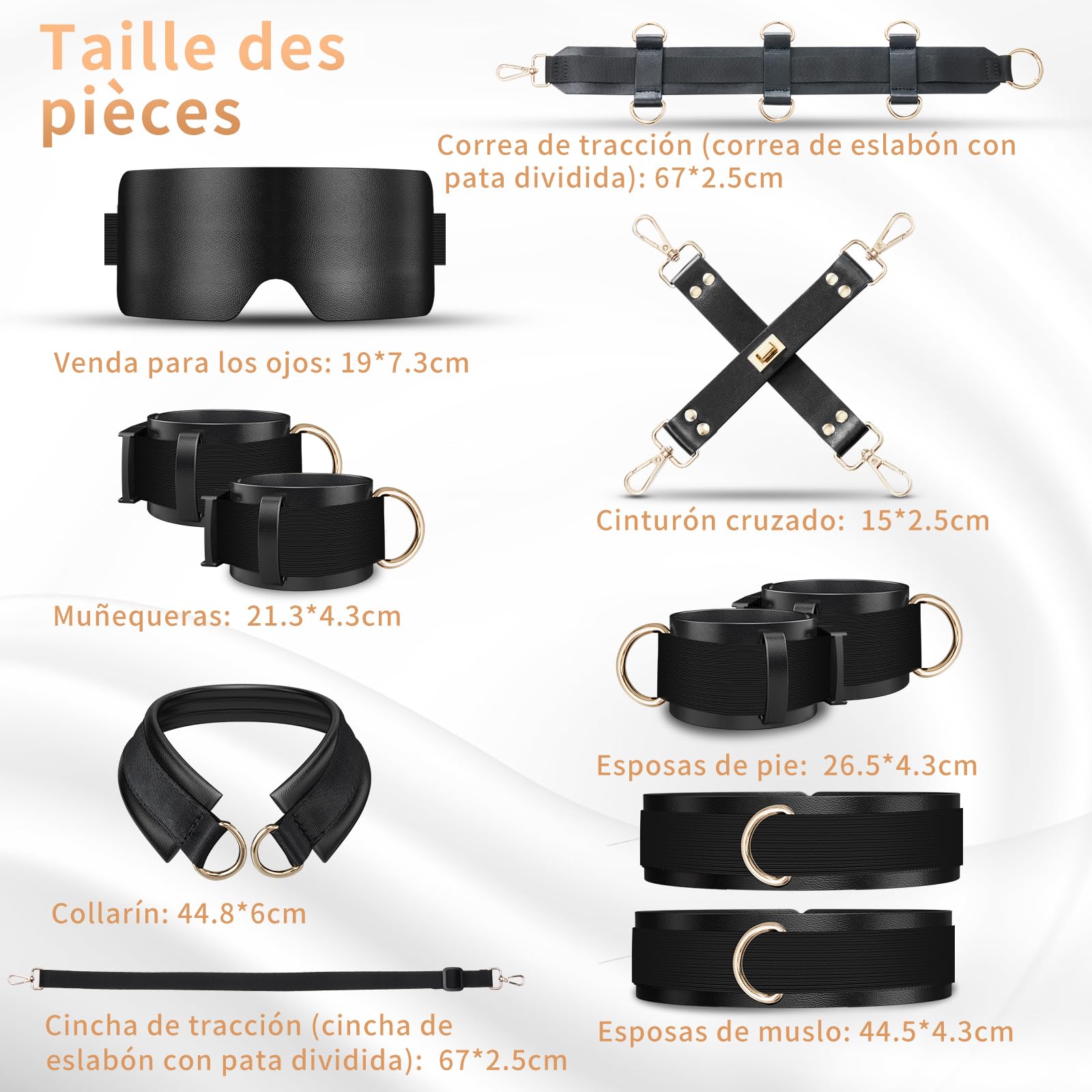 Juguetes Eróticos para Pareja Sexuales Adultos Mujer Masculino BDSM Bondage Set - Ataduras de Cama Kit Juguetes Sexo Parejas con Esposas, Collares, Tobilleras, Vendas, Pinza para Pezone etc. Sex Toys