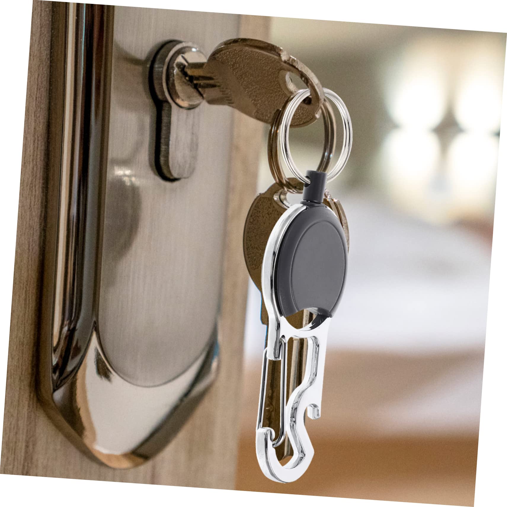 Operitacx 10 Pezzi Portachiavi a Scomparsa Llaveros para Mujer Clip Retrattile Porta Badge Portachiavi con Moschettone Cordino per Chiavi Lega Clip a Coccodrillo Multiuso
