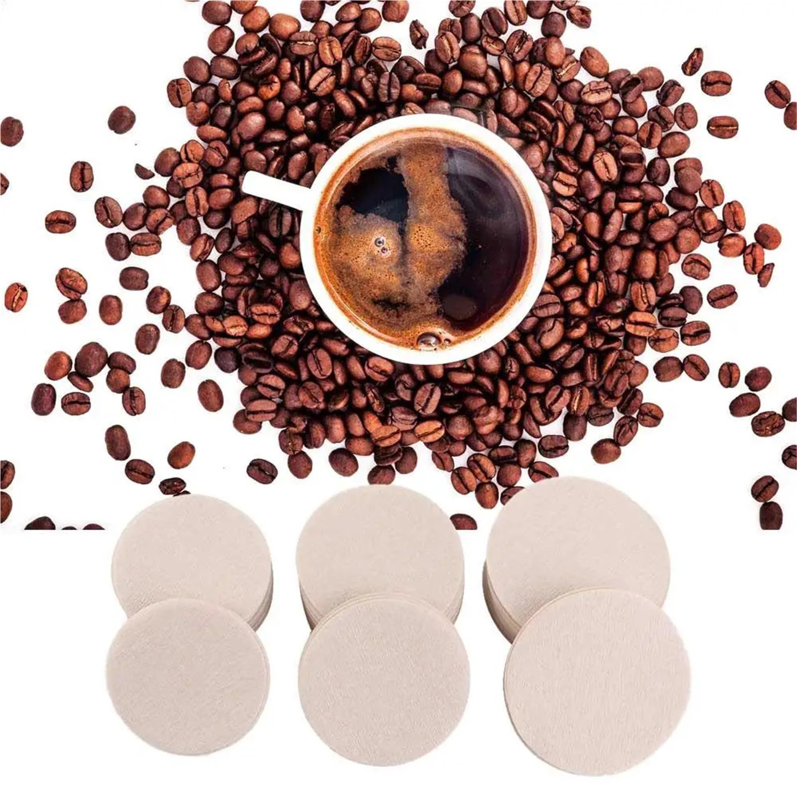1500 piezas de papel colador for cafetera moka, accesorios filtración, filtro café Para Cafeteras De Goteo(60.0mm)