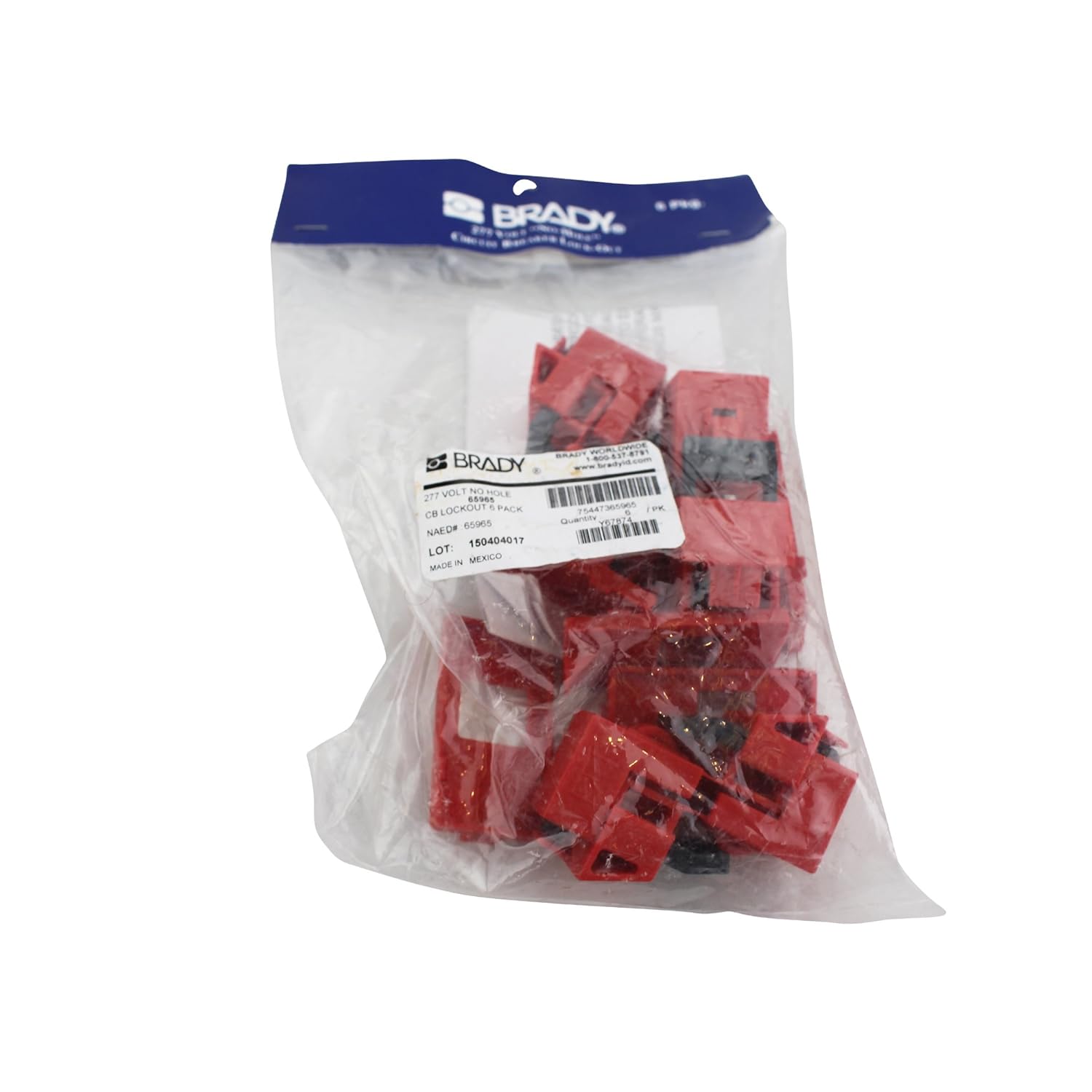 Brady 65965 Breaker Lockout (Pack of 6) , red