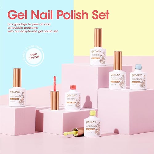 Miniatura 6 de Gellen Kit de esmalte de uñas de gel de 6 colores rosa, morado, azul, naranja, verde, amarillo, kit de uñas de gel para primavera y verano, kit de