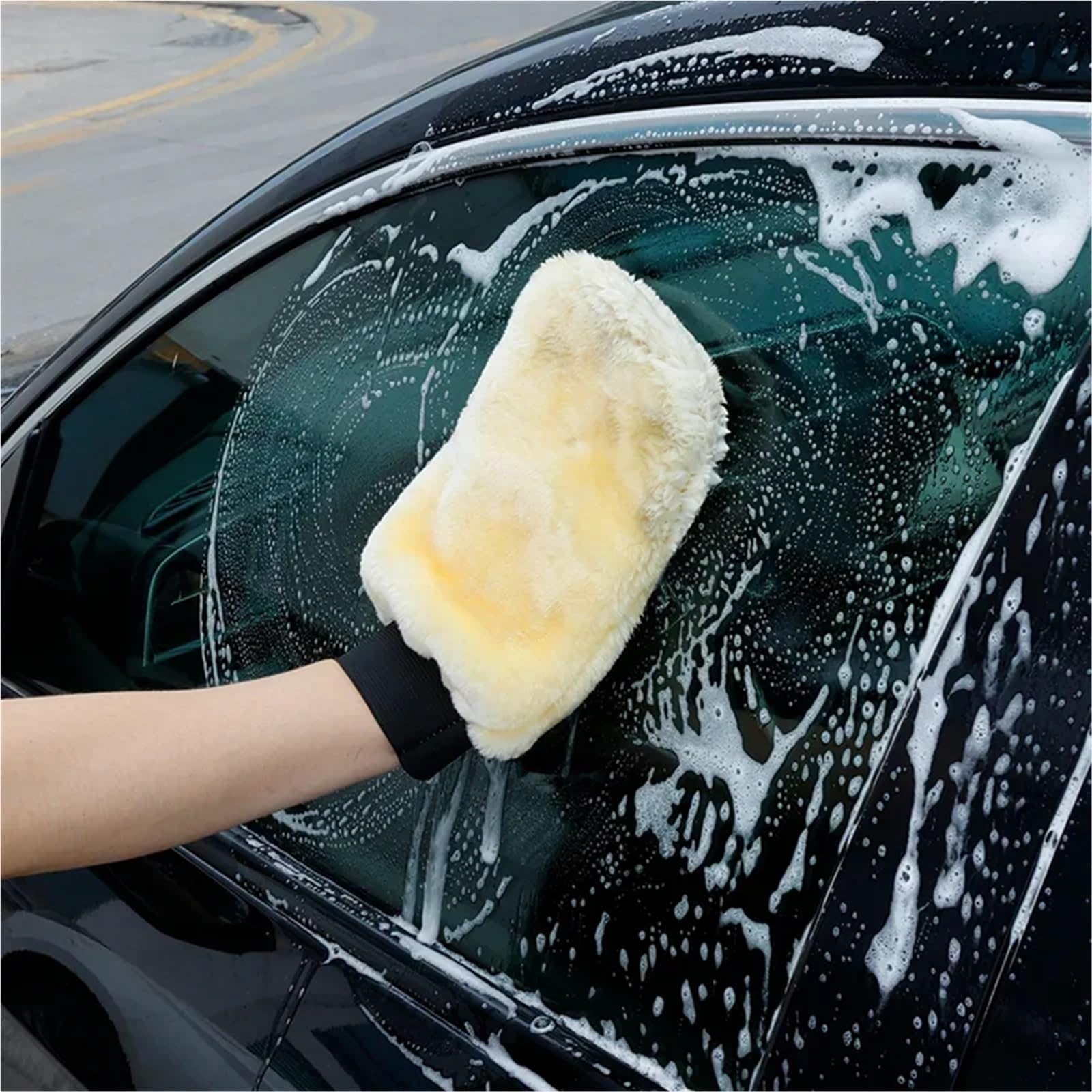Guantes de Felpa para Lavado de Coches, Guantes Polares for Lavado de Coches, manopla Limpia Microfibra, 5/10 Uds., Color Beige(10pcs)