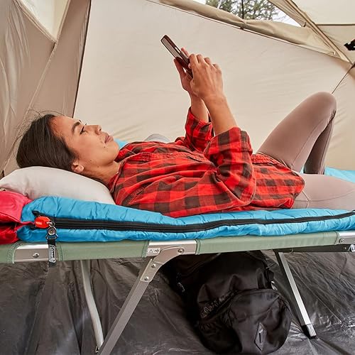 Miniatura 6 de Coleman Flatlands 30F35F40F45F50F Sleeping Bag with Big & Tall & Double Bag Options, Made from 100% Recycled Material, Cool Weather Sleeping Bag