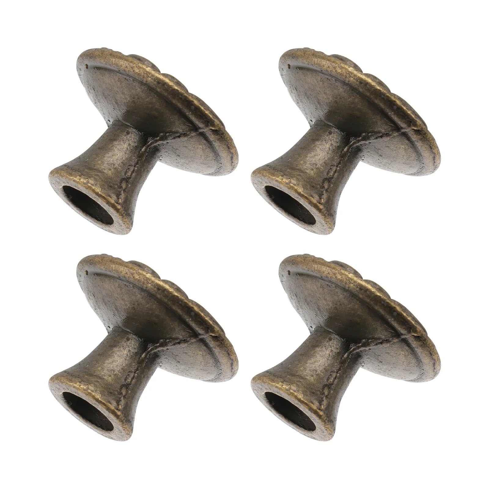 LSNNMU 4Pcs Cabinet Knobs Drawer Pulls Decorative Hardware Retro Furniture Bronze Single Hole Handles for Cupboard