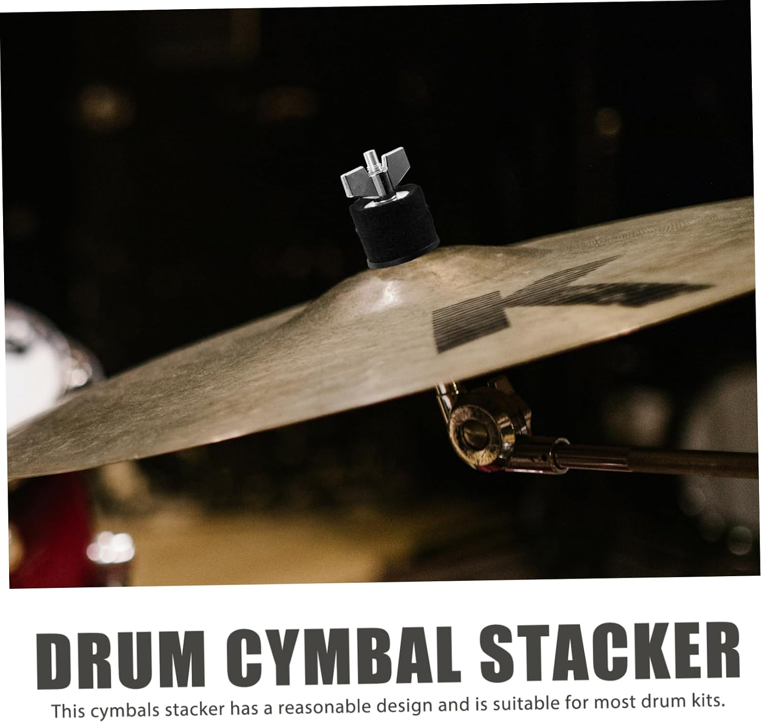 Levemolo Metal Cymbals Stacker Holder for Drum Kit Mount Rack for Percussion Instruments Easy Installation for Hihat Stand Black Cotton Accessory