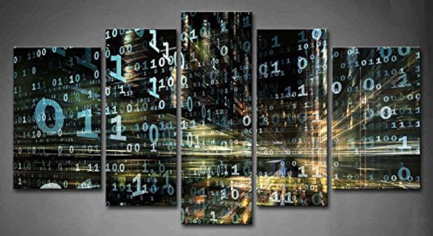 5 Panel Wall Art Digital Technology Abstract Design Made Numbers Painting Picture Print On Canvas Ab… 5 Panel Wall Art Digital Technology Abstract Design Made Numbers Painting Picture Print On Canvas Ab…