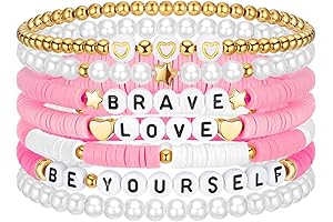 7 Pcs Pink Friendship Bracelets: Stylish Bonding Adornments