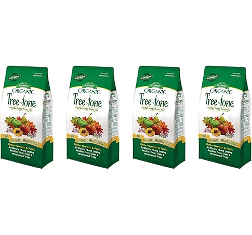 Espoma Tree-Tone - Alimento para plantas, fertilizante natural y orgánico para sombra, árboles frutales y ornamentales, 4 libras, paquete de 4