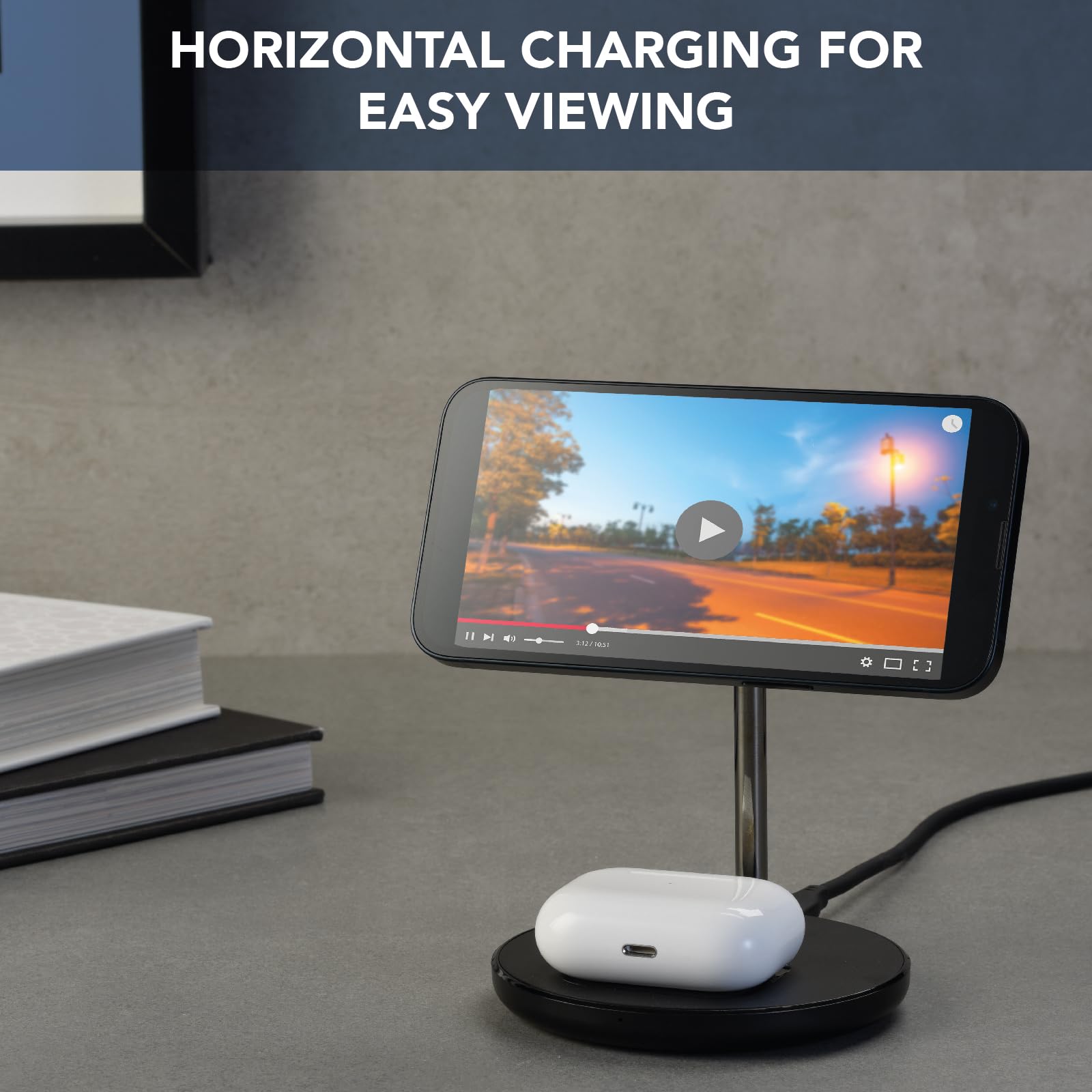 Cellularline - Mag Duo Wireless Charger - 2-in-1 Wireless-Ladestation für Apple-Geräte - Schwarz