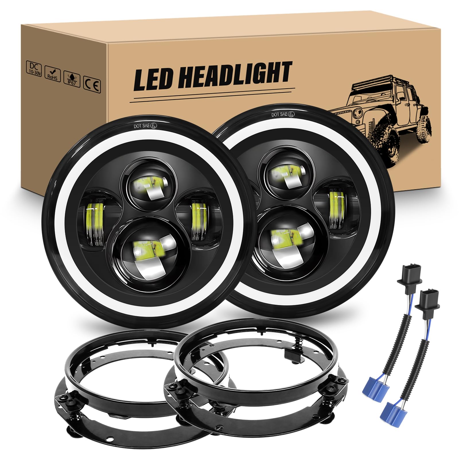 RIGIDON 2Pcs 100W Led UFO High Bay Lumière, 10000LM Projecteur Led, Eclairage Garage Led Ultra