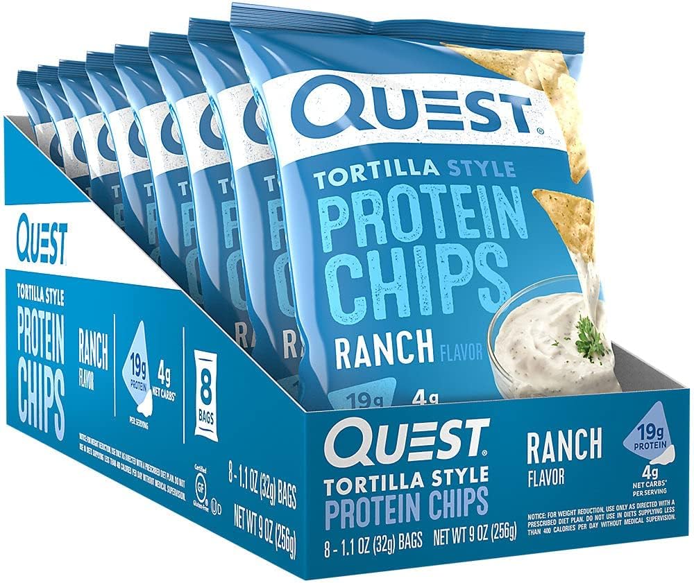 Quest Tortilla Style Protein Chips Ranch (8 Bags)