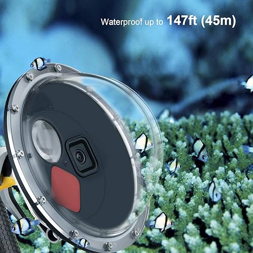Miniatura 3 de Puerto domo para GoPro Hero 13, 12, 11, 10, 9 Black, lente de puerto domo con carcasa de buceo impermeable, gatillo, agarre flotante, filtro rojo
