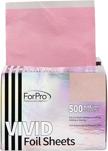 Miniatura 2 de ForPro Professional Collection Hojas de aluminio con relieve Vivid Rose, aluminio, dispensador de papel de aluminio emergente, láminas para el