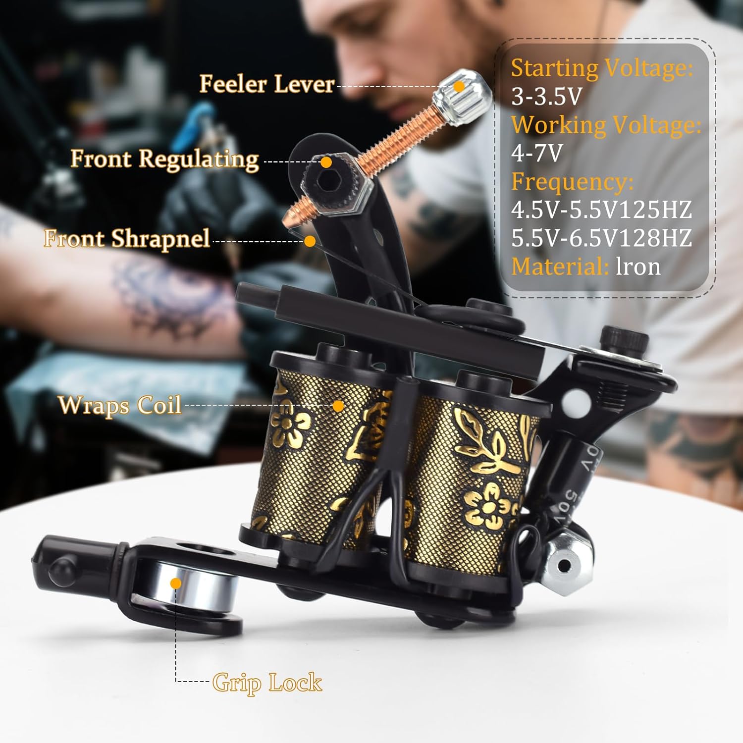 Complete Coil Tattoo Machine Kit for Beginners 2 Tattoo Machine Gun Power Supply Set Needles Tips Tattoo Supplies