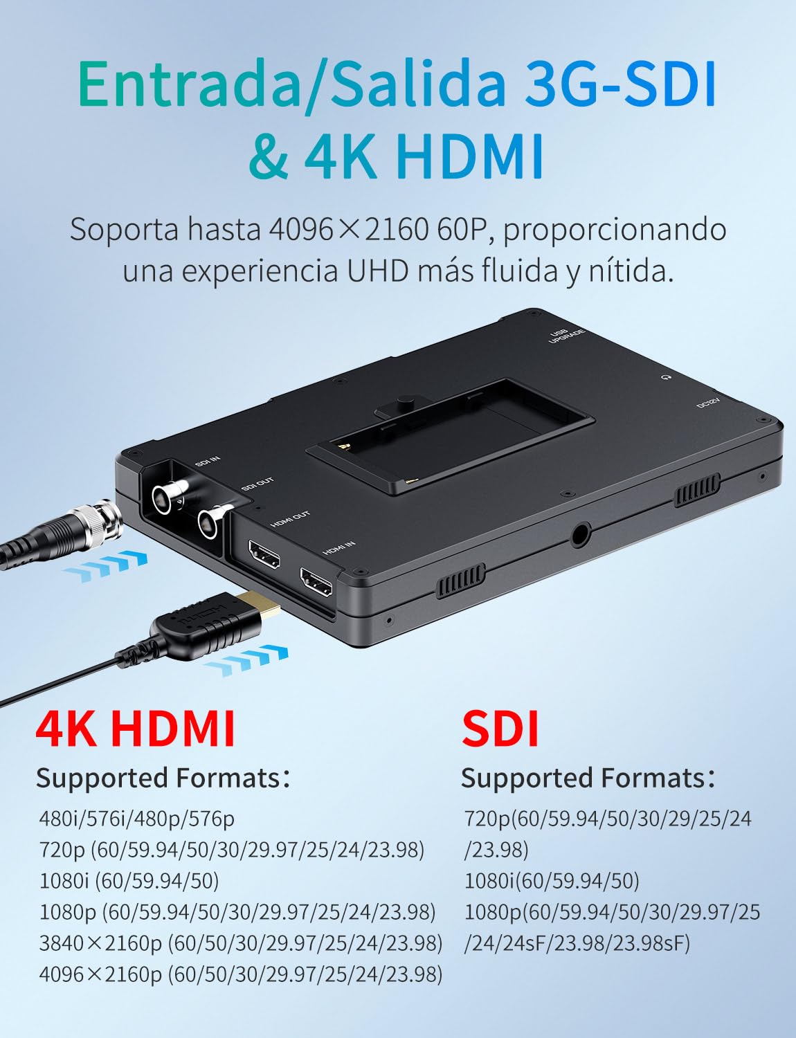 FEELWORLD T7S Pro Monitor de cámara de Aluminio de 7 Pulgadas y 2000nits 1920 x 1200 IPS 4K HDMI60Hz 3G-SDI Forma de Onda LUT HDR con batería F750 y Bolsa