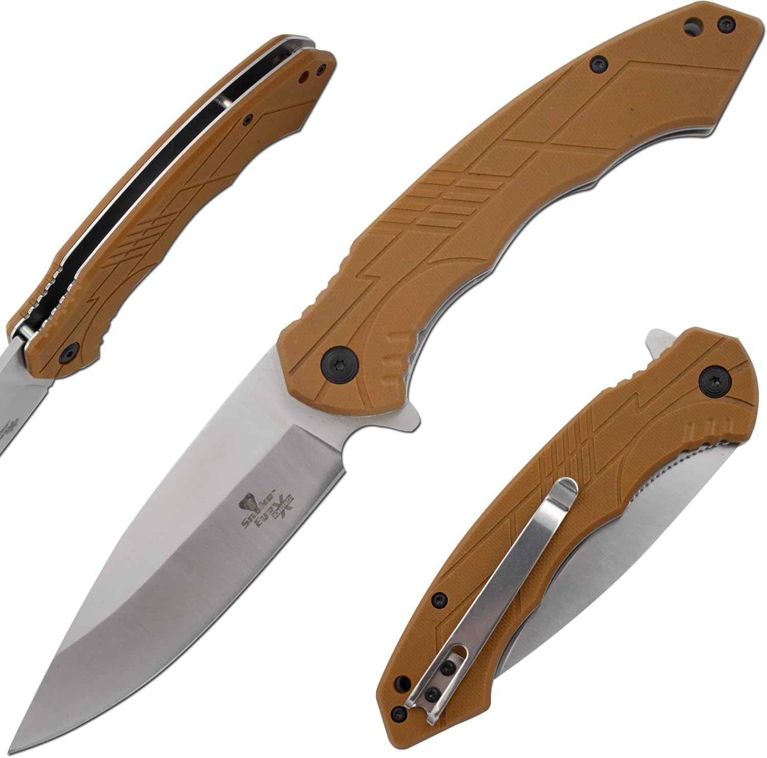Snake Eye Xtreme Collection Pivot Langford Folding Ball Bearing Flipper Liner Lock Pocket Knife(1108) (Black)