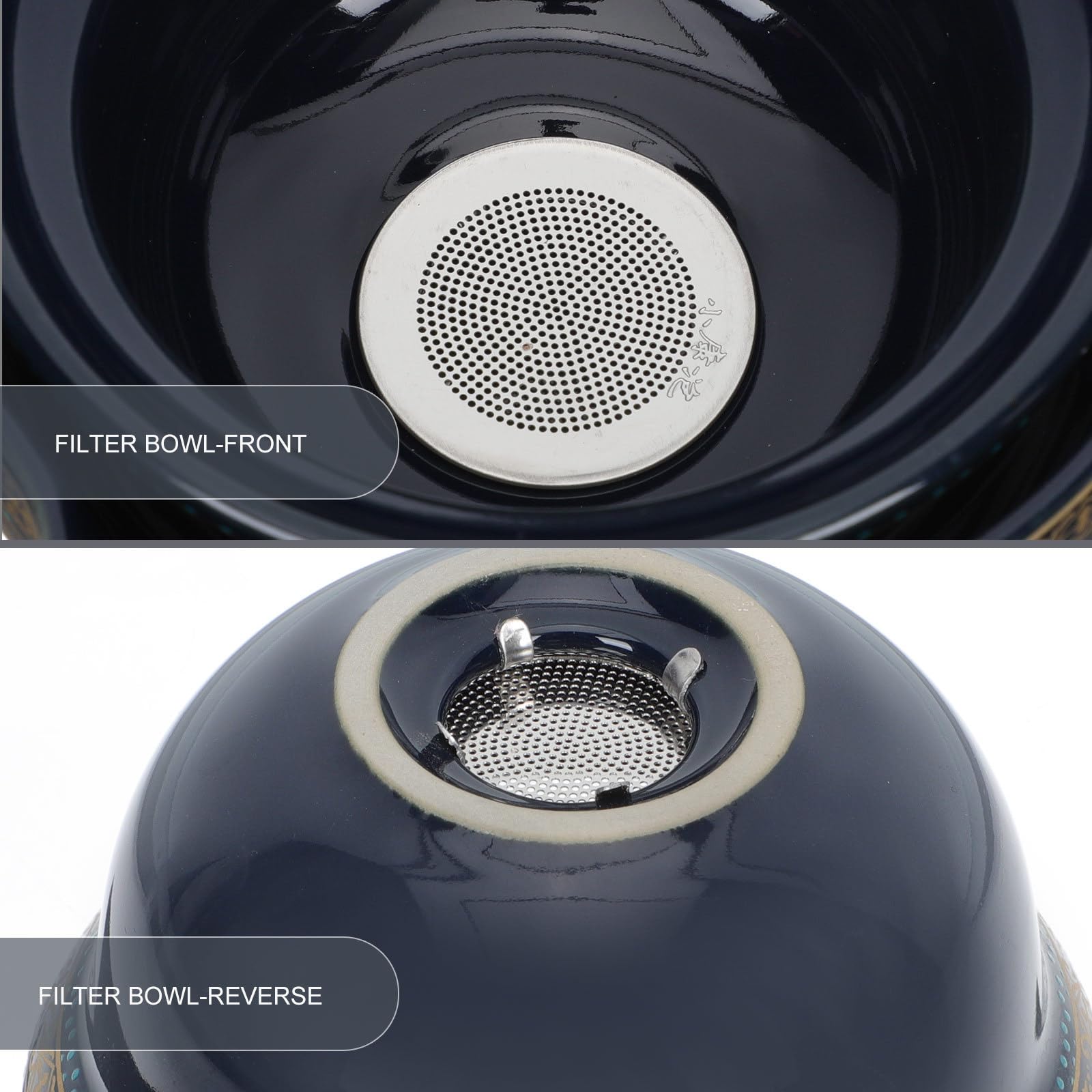 Uonlytech Tetera de Porcelana Resistente al Calor Filtro Integrado y Vertido Conveniente para Infusión de Té Hogar y Restaurante