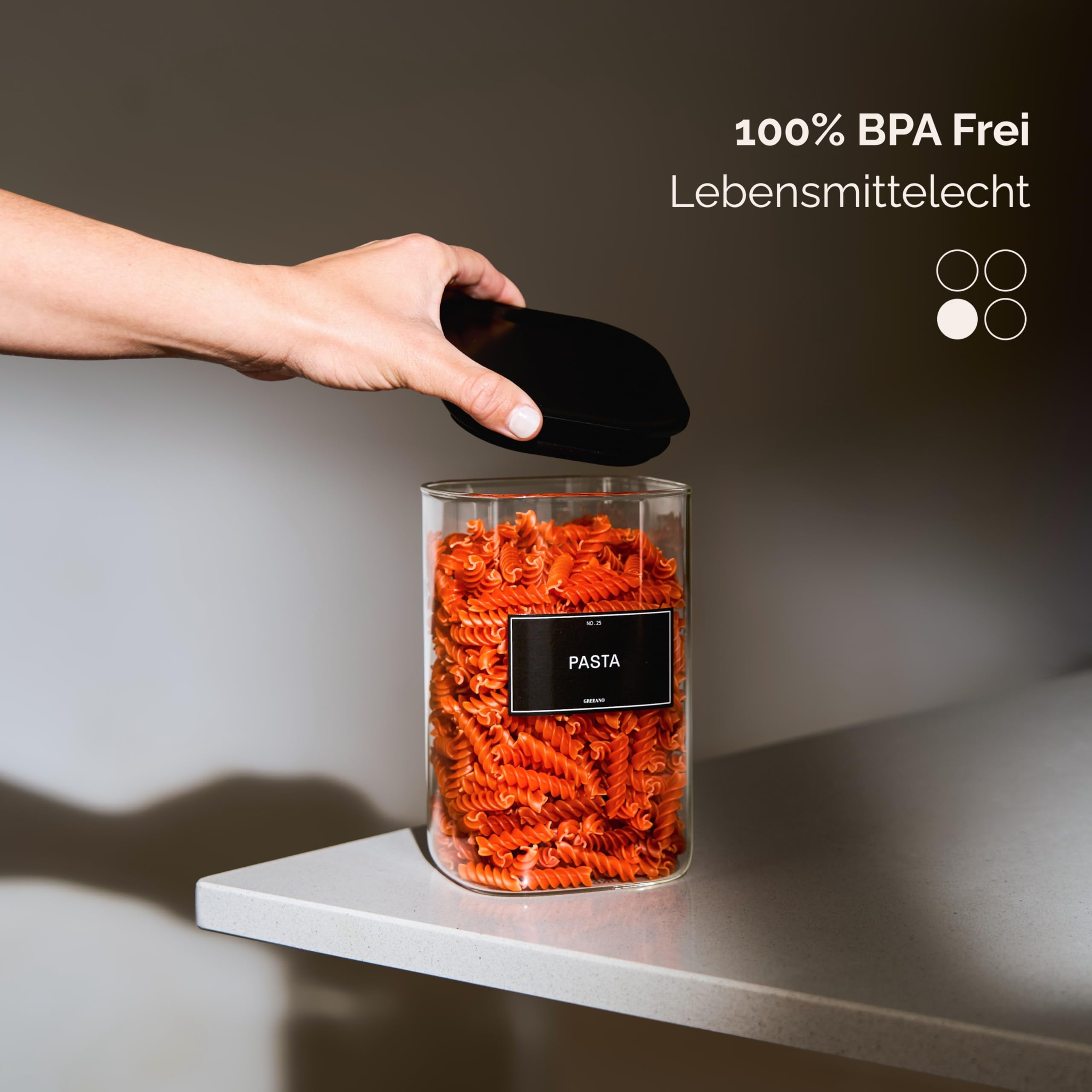 Vorratsgläser eckig mit Deckel 500ml [6er Set]