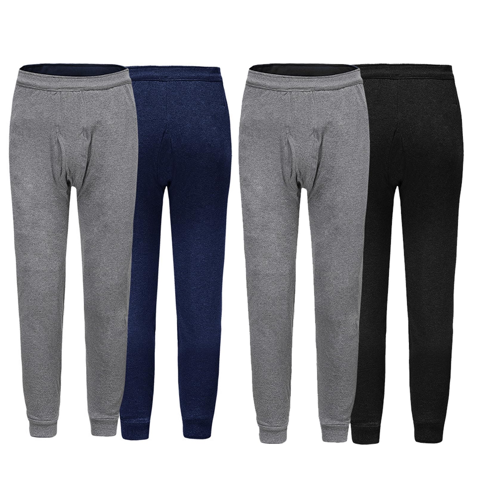 Uomo Elettrico Riscaldato Pantaloni Morbido Pile Foderato Lungo Johns, Doppio Lato Reversibile Leggings Intimo Termico Inferiore