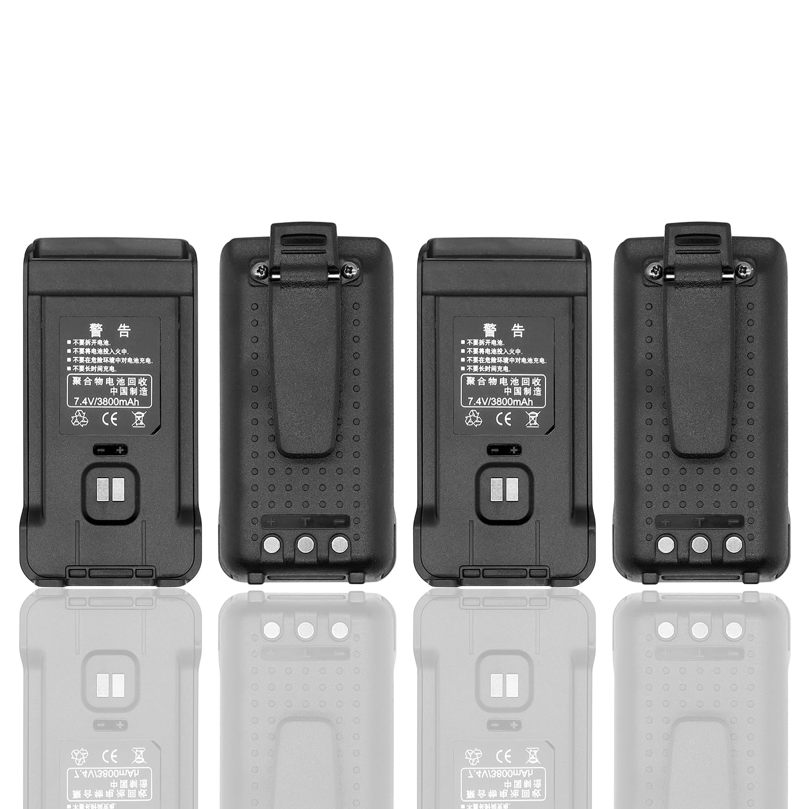 LIENIAO (4PCS) TH-UV88 Battery [2025 New Version 3800mAh] for Retevis RT85 TYT TH-UV88 TH-UV98 BL85 Battery and Belt Clip