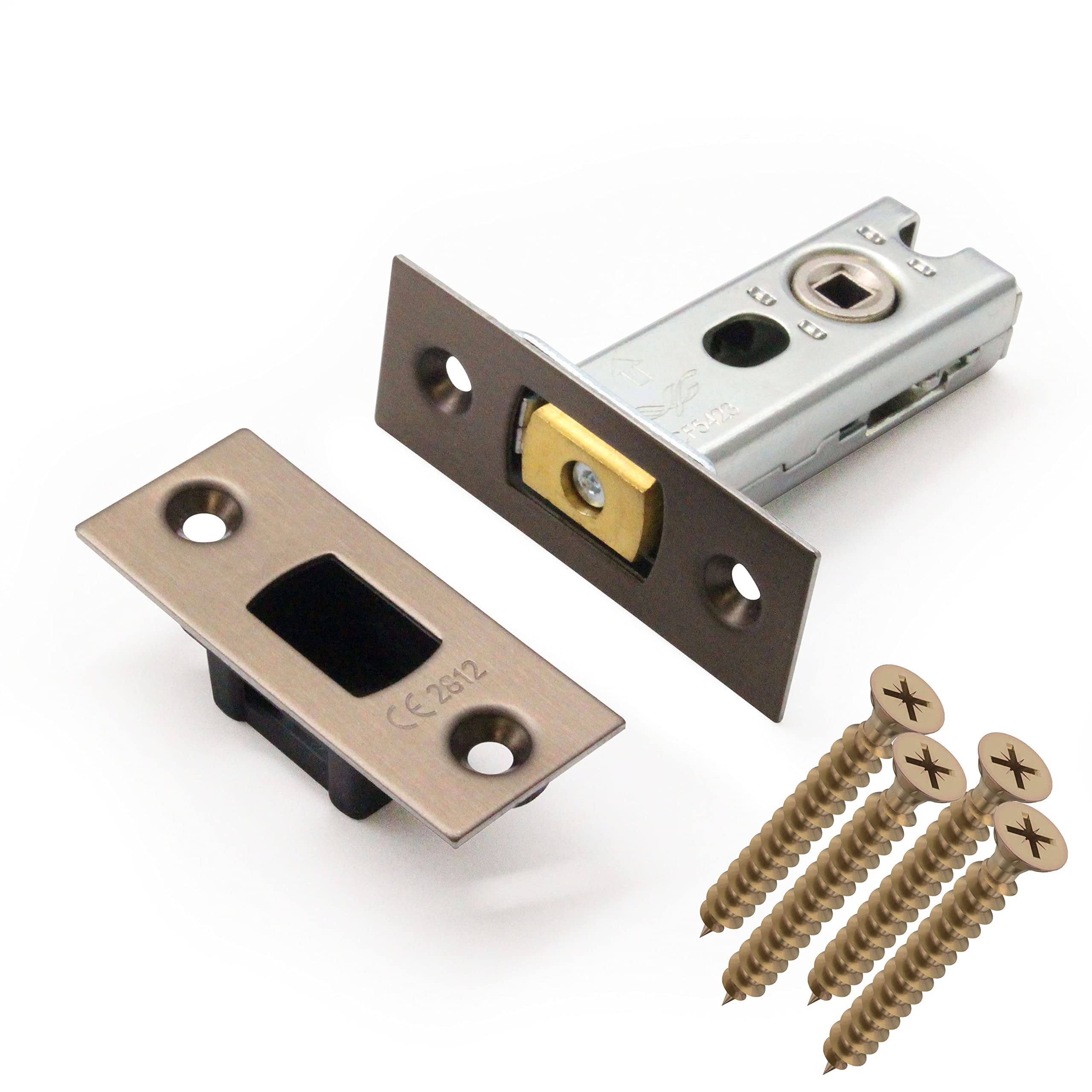 Eai Antique Brass Tubular Deadbolt For Bathroom | 76Mm Case 57Mm Backset |