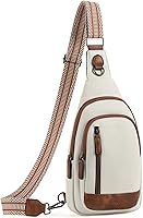 CLUCI Leather Sling Crossbody Bag for Women & Men - Durable Faux Leather Backpack Fits 9.7" iPad, Adjustable Strap, Multi-Pocket Travel Essential