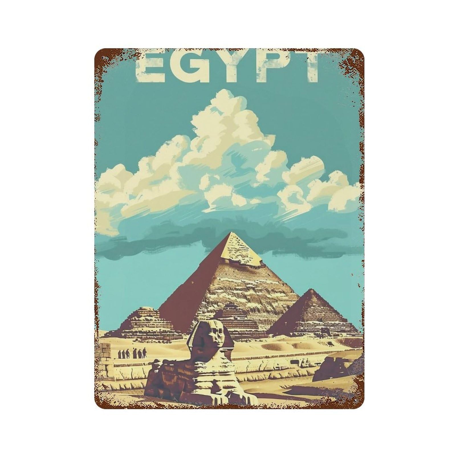 HDURYEYRYY Egpyt Travel Poster 04 Wall Retro Iron Vintage Art Metal Tin Sign Poster Modern Home Cofffee Club Art Bar Shop Decor 40x30cm