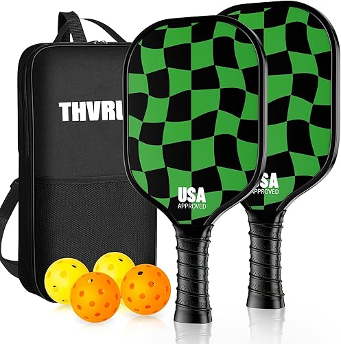 Juego de 2 palas de pickleball aprobadas por USAPA, 4 palas de pickleball, 4 bolas y 1 bolsa de transporte, juego de pickleball estético para