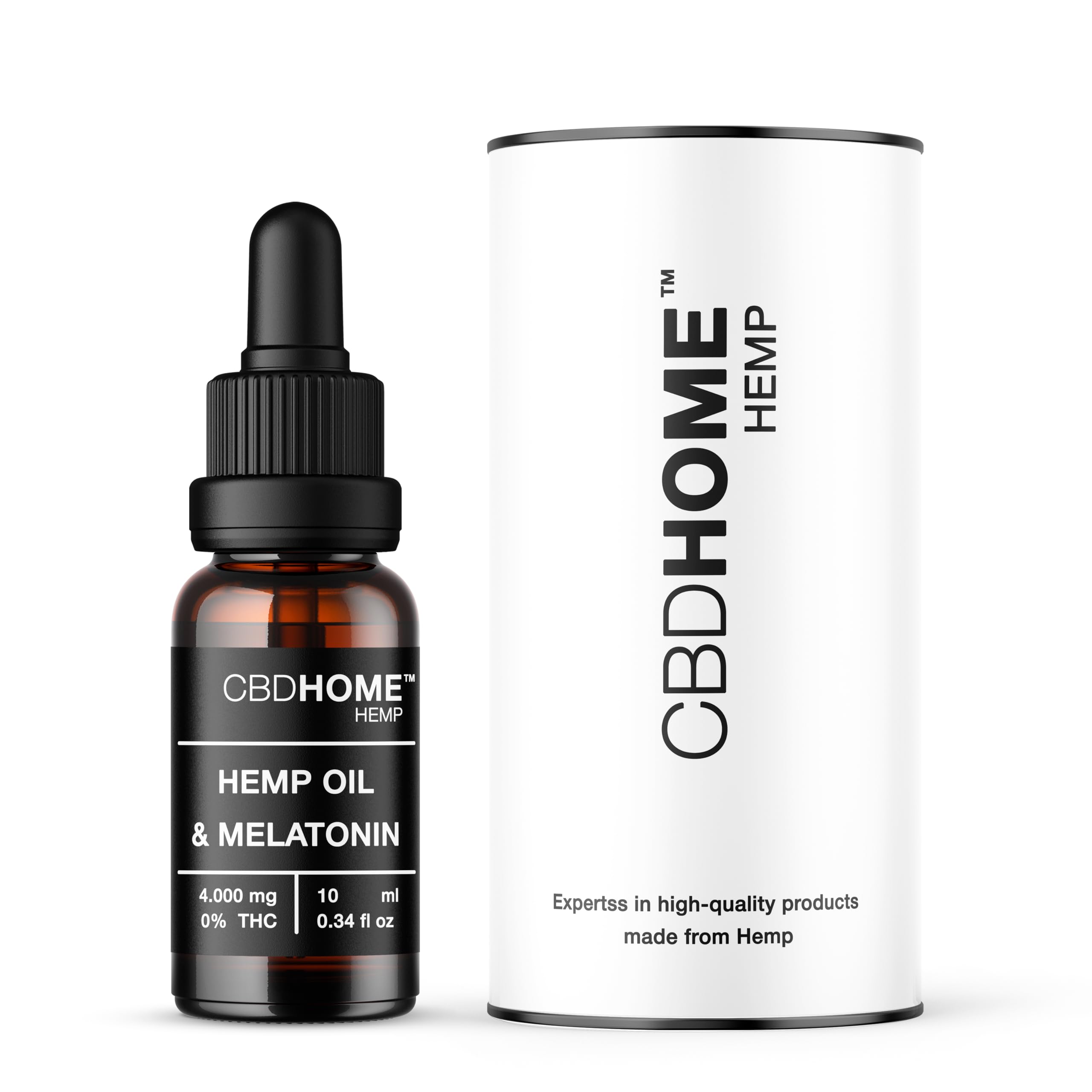 Pack: Aceite de Semilla de Cáñamo Isolated 40% + Aceite de Semilla de Cáñamo 40% con Melatonina - 10 ml cada uno - 100% Vegetal - Certificado Ecológico UE