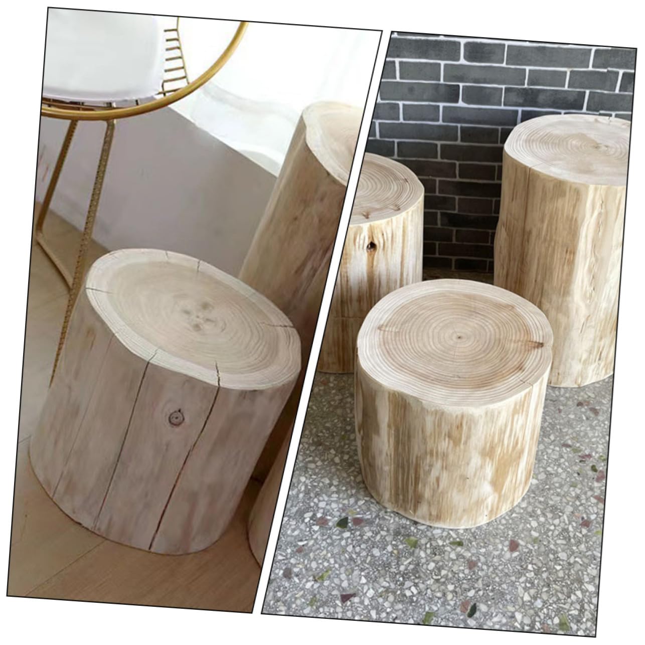 PartyKindom Taburete Pequeño de Madera Maciza Multiusos para Exterior E Interior Superficie Lisa y Diseño Natural Adecuado como Mesita de Noche o Banco Decorativo