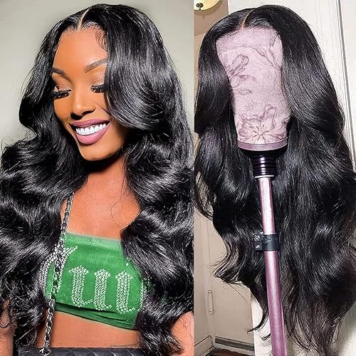250 Density Hd Lace Front Wigs Human Hair Glueless Wigs Human Hair Transparent 5x5 Body Wave Lace Closure Wig 250% Density Brazilian Wigs Human Hair Pre Plucked 28 inch