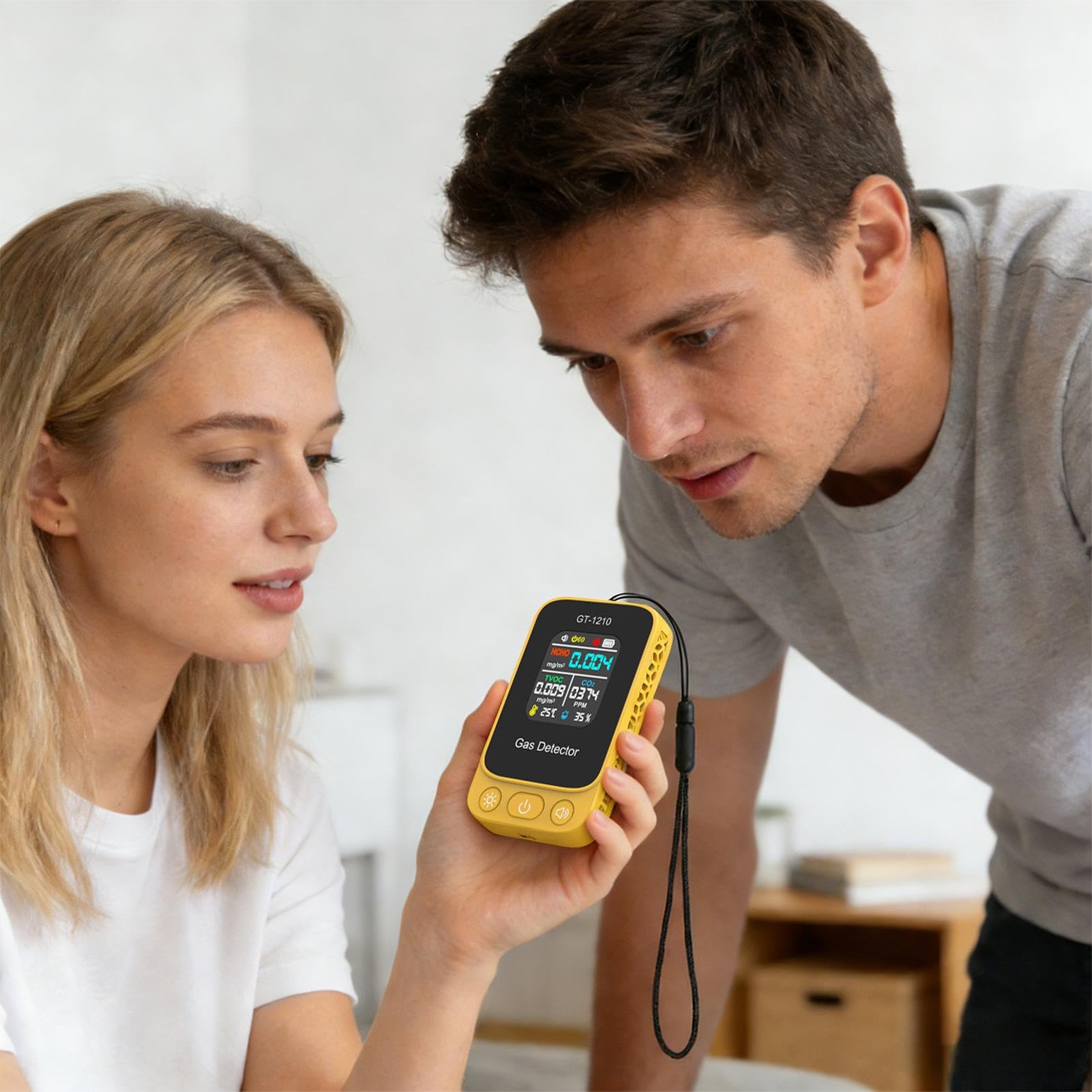 Luftqualitätsmonitor Kohlendioxidsensor Luftqualitätssensor mit Temperatur und Luftfeuchtigkeit für Zuhause Schlafzimmer Auto Hotel Schule