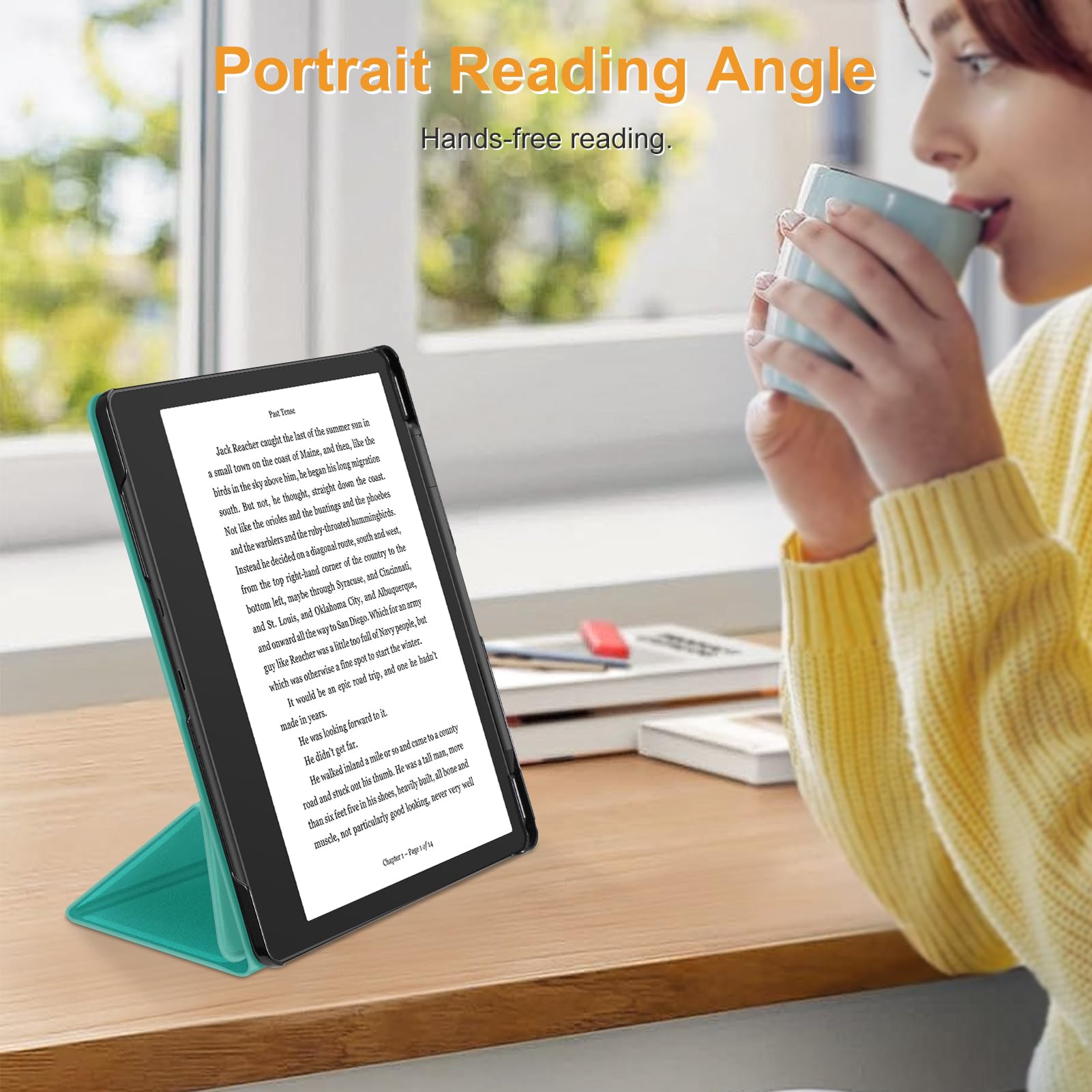 Fintie Etui do Kindle Scribe 2024/2022 - ultra cienkie, lekkie etui z uchwytem na długopis do Kindle Scribe 2024 o przekątnej ekranu 10,2", jadeitowa zieleń