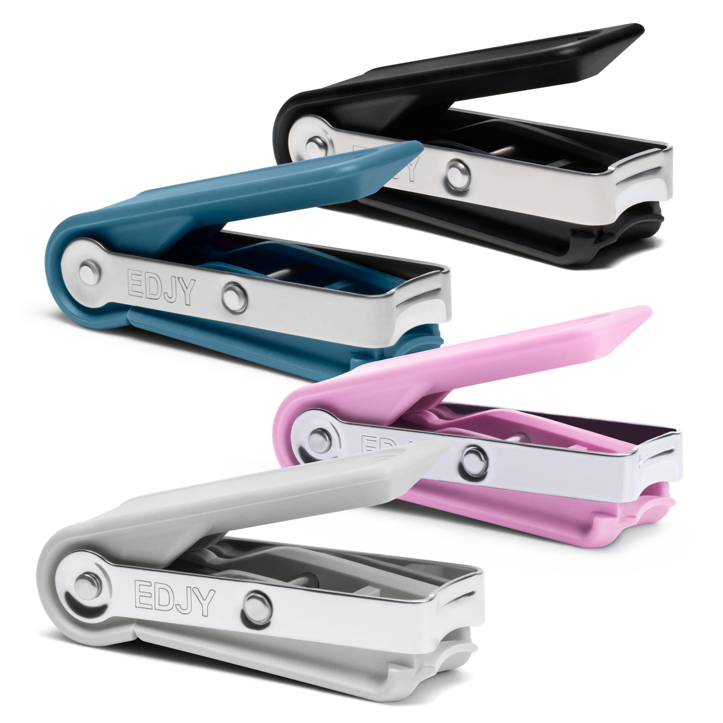 EDJY Fingernail Cutter Nail Cutter Stainless Steel - Mixed Color (4-Pack)