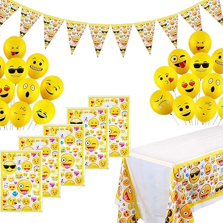 Yuchisx Emoji Balloons Nappe Surprises Sacs De Fete Emoji Jeu De Rigolo Ou Decoration De Fete De Mariage Anniversaire Fete Motif Smiley Emoji Des Enfants Emoji Emoticone Accessoires Amazon Fr Cuisine Et