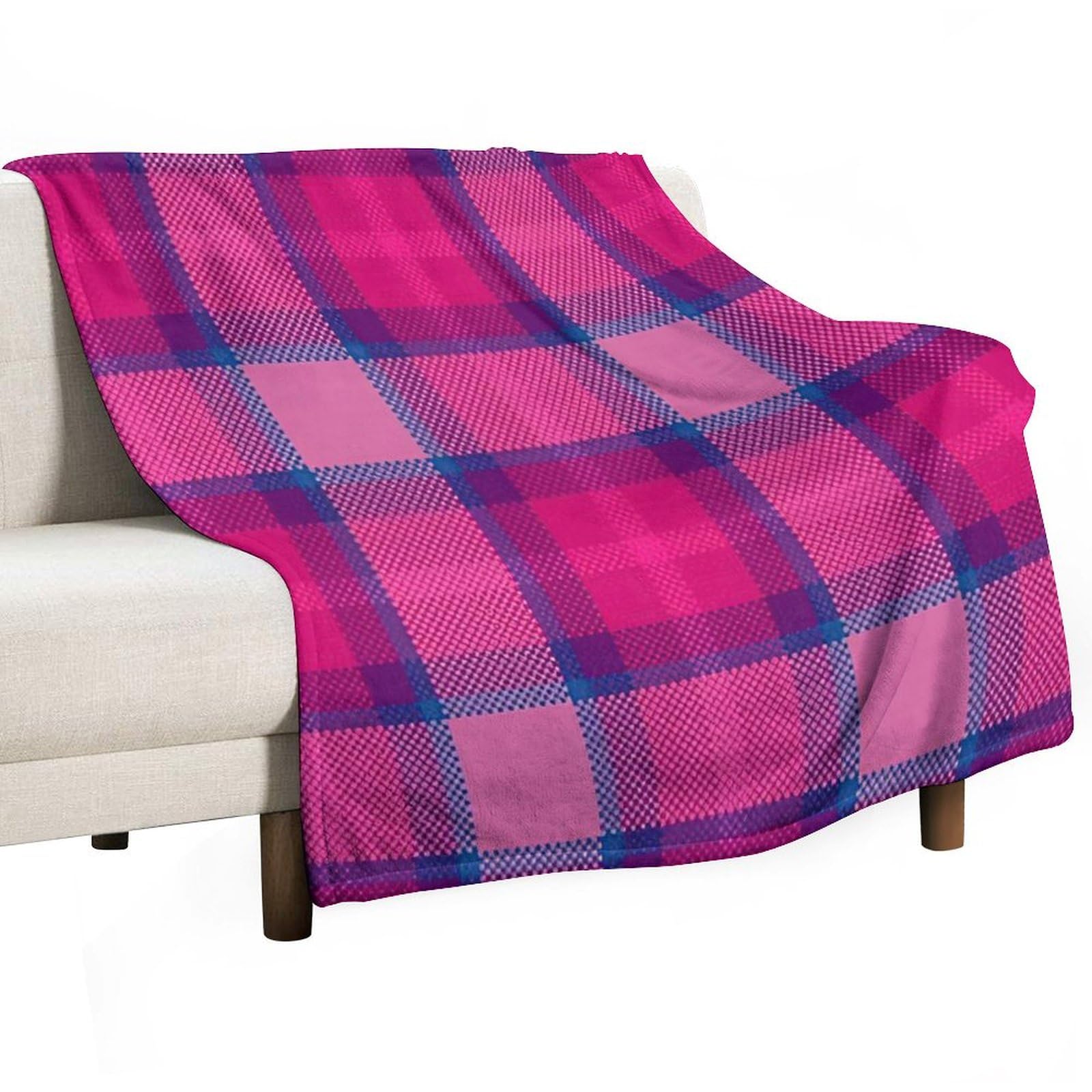 Couverture à carreaux de buffle 127x152 cm douce pour lit et canapé