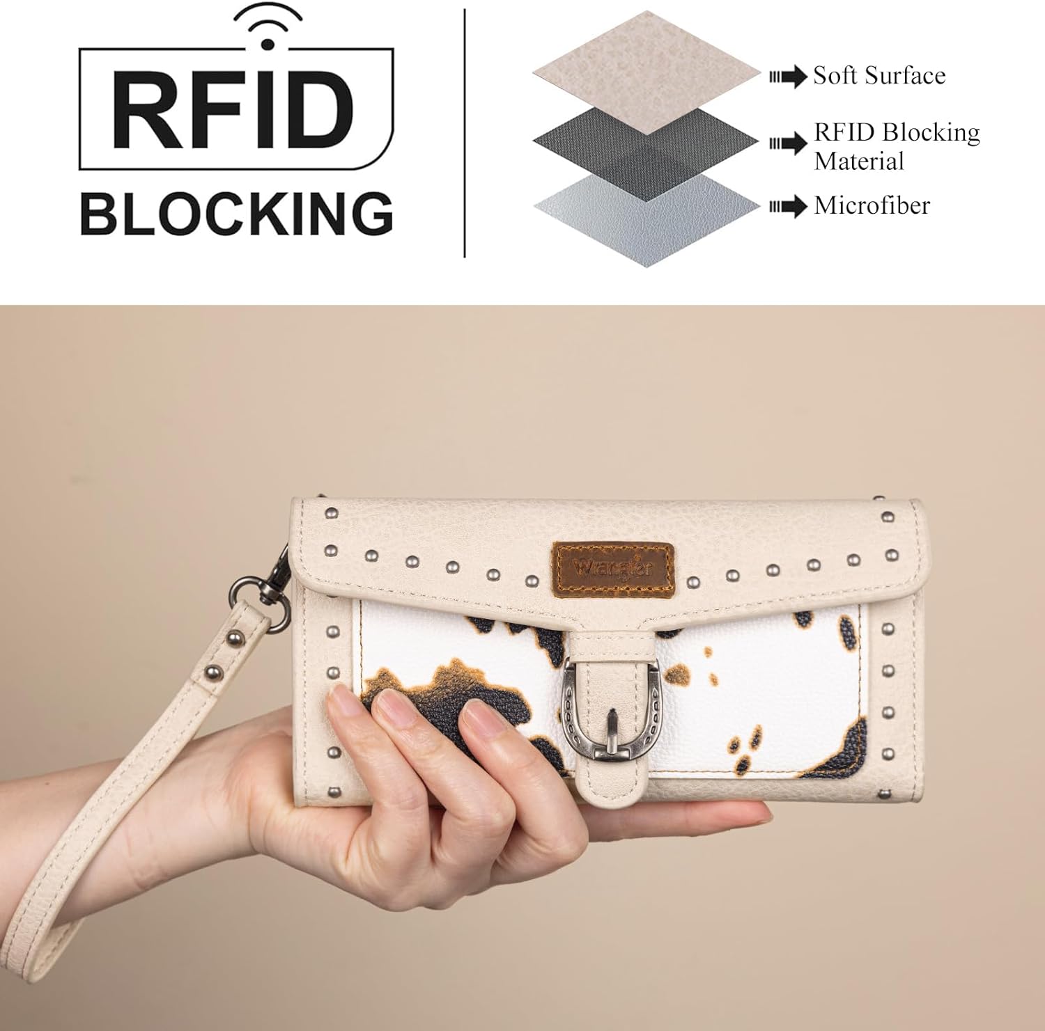 Montana West X Wrangler Womens Wallet Western Wristlet for Women Large Rfid Wallet with Detachable Credit Card Holder - Image 5