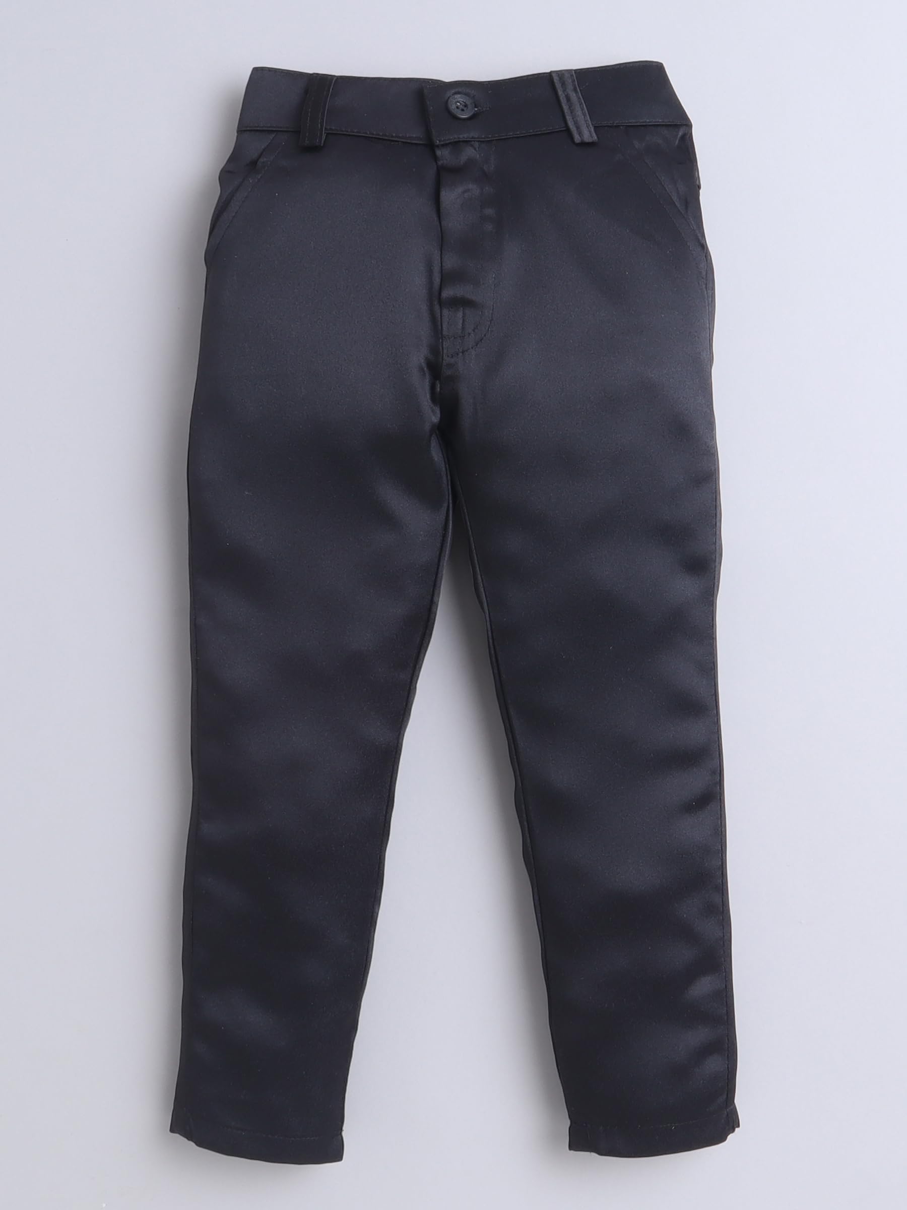 FOURFOLDS Boys Velvet Leaf Motifs Sequined Jodhpuri Blazer & Trouser Set- Black 4