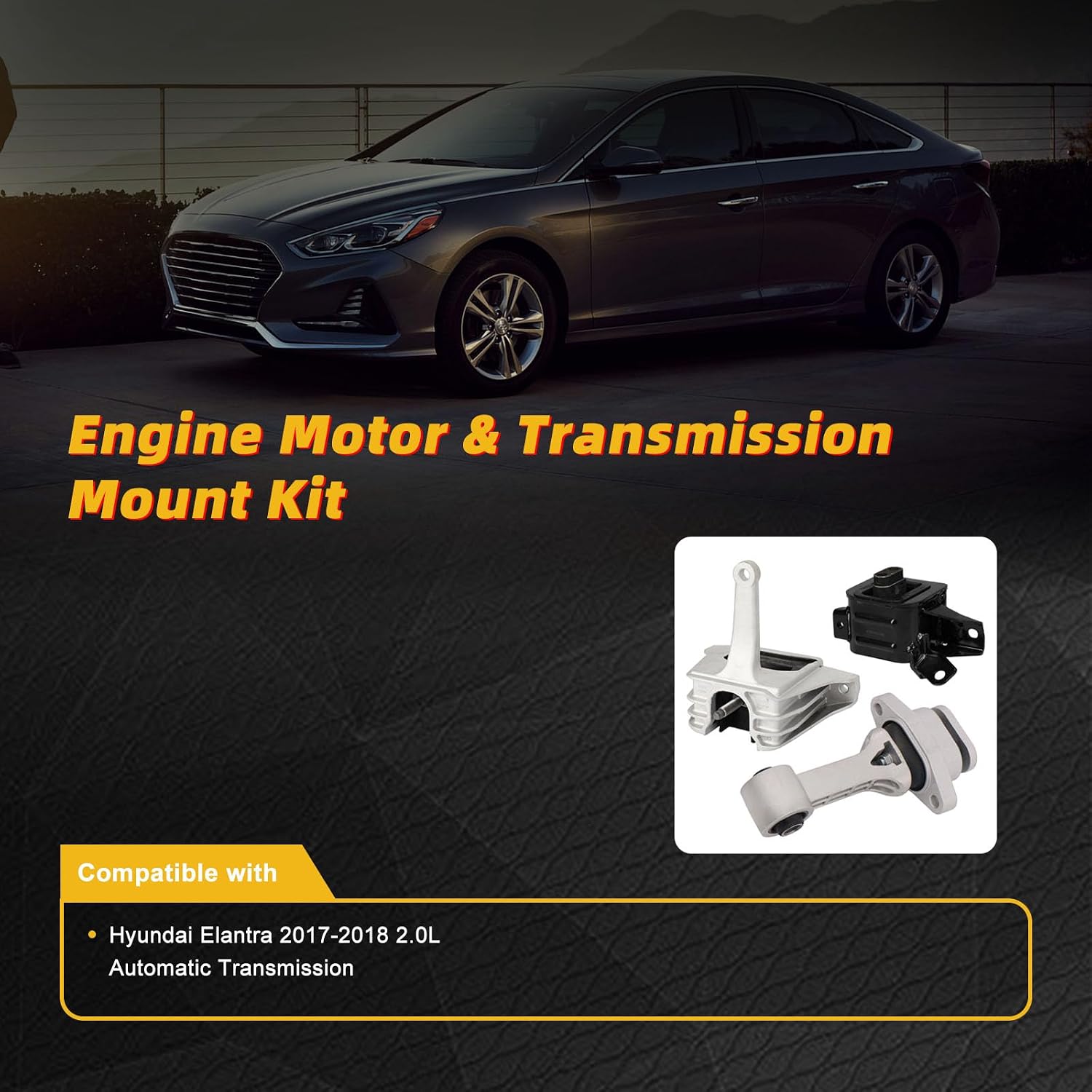 3PCS Engine Motor & Transmission Mount Kit Compatible with Hyundai Elantra 2017-2018 2.0L Automatic Transmission,Replace A71210 A71100 A71207