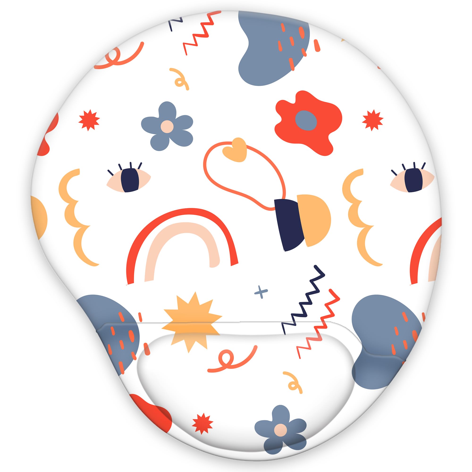 Ergonomic Mouse Pad with Wrist Support,Cute Mouse Pads with Wrist Rest,Comfortable Mouse Pad for Home Office Gaming Working Computers Laptop,Pain Relief with Non-Slip PU Base (Floral Fantasy)