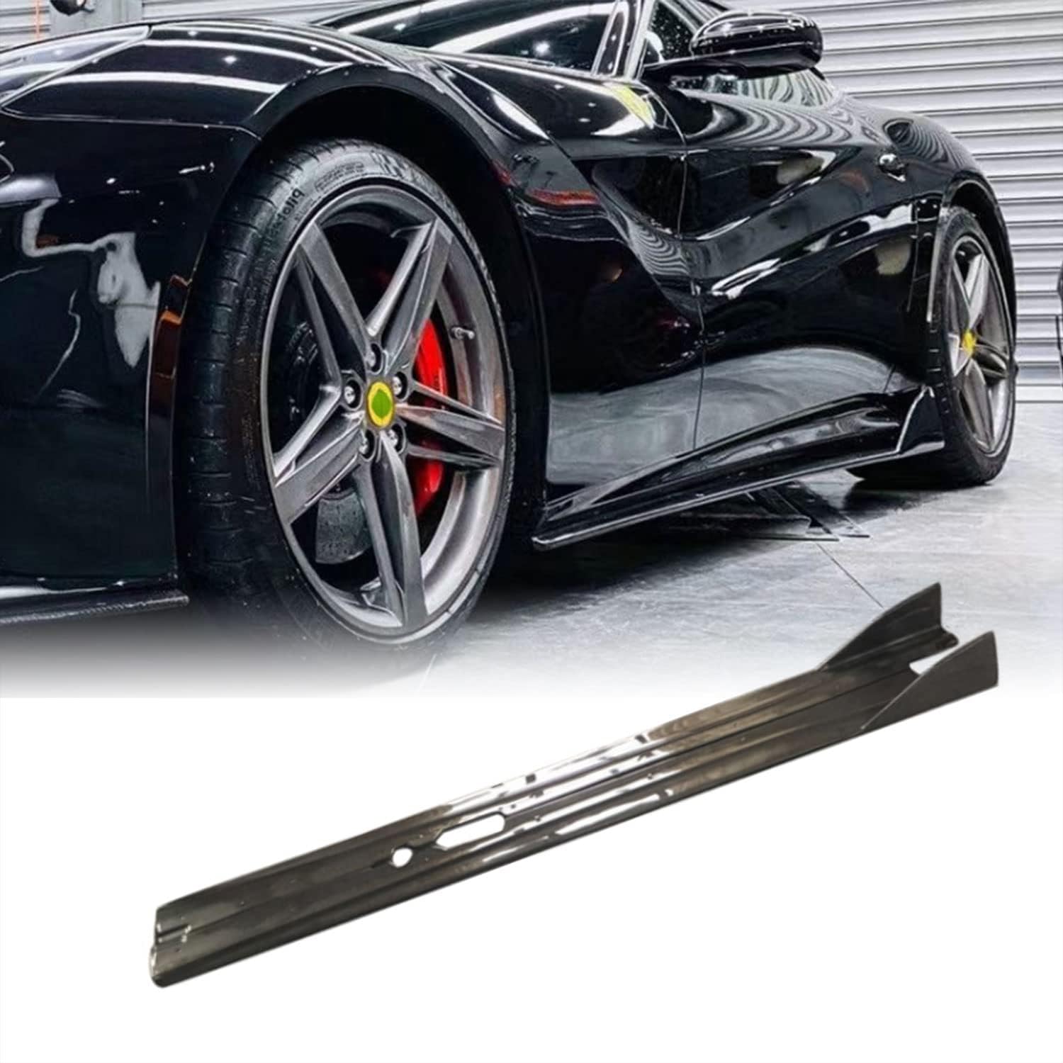 Carbon Fiber Side Skirts for Ferrari F12 Berlinetta 2012-2017 Coupe 2-Door Under Door Rocker Panels Valance Extension Lip Factory Outlet
