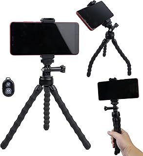 Portable and Flexible Phone Tripod Stand with Wireless Remote, Travle Tripod Compatible with iPhone 17 16 15,Android for V Price In India